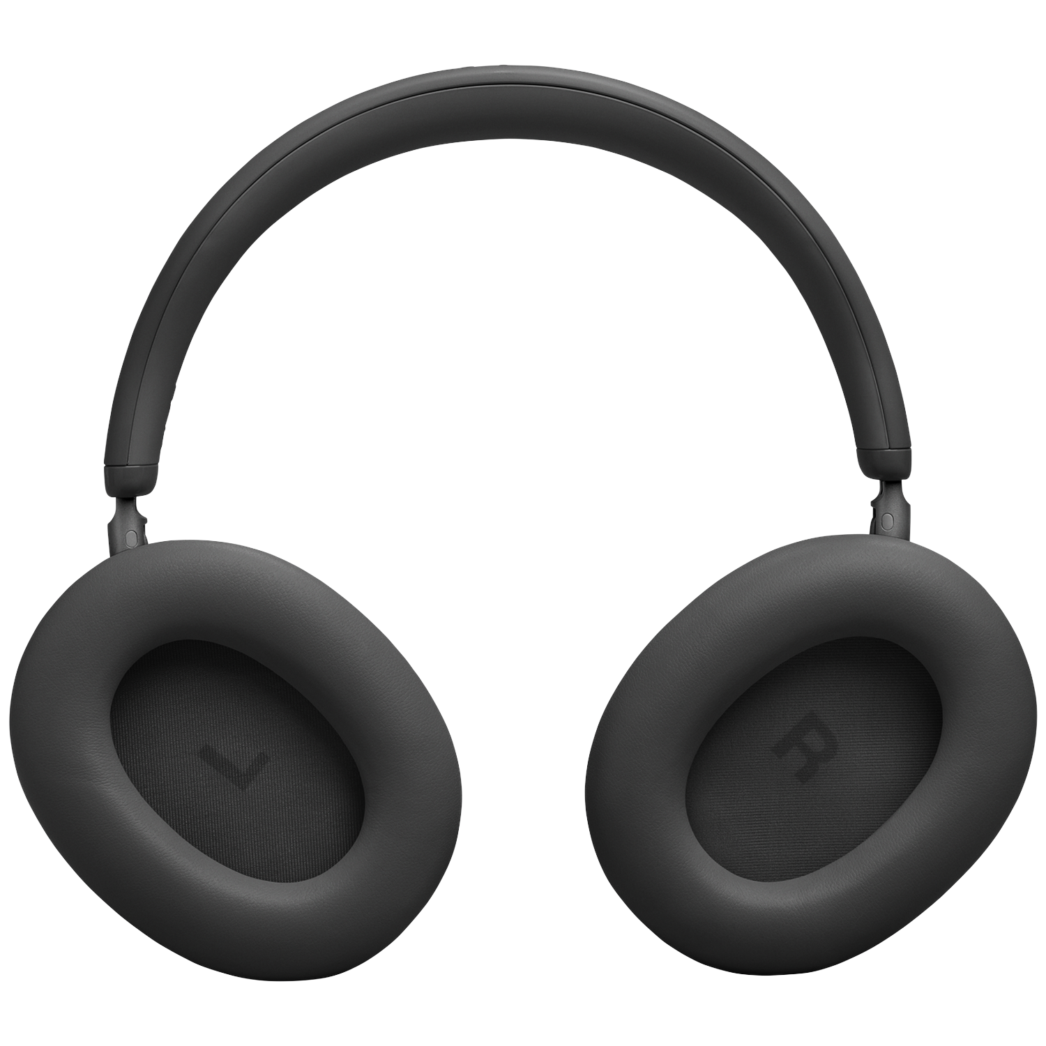Dark gray over-ear headphones with plush earcups and a headband.