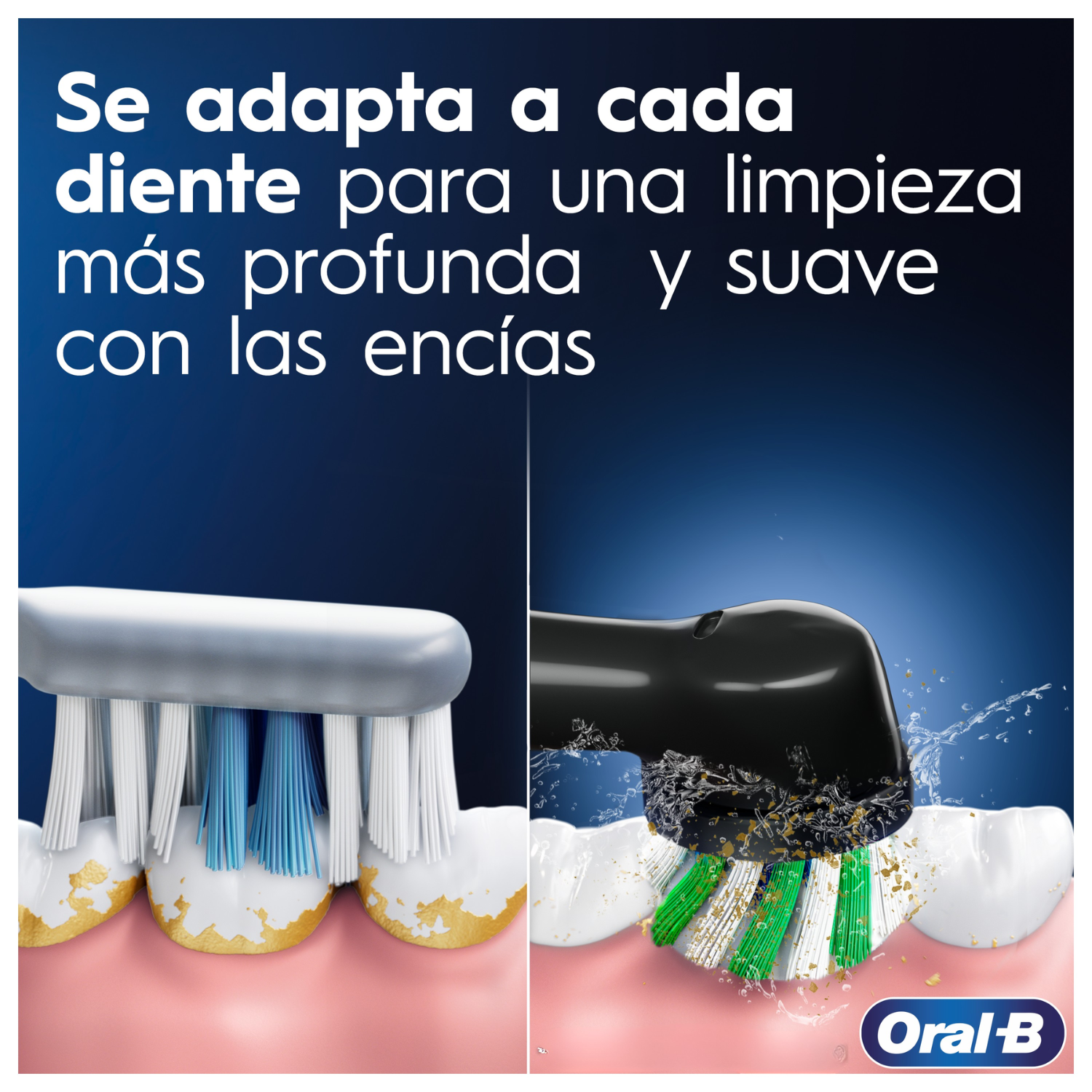 Se adapta a cada diente para una limpieza más profunda y suave con las encías.