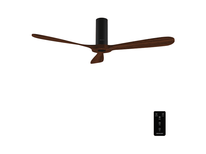 Ventilador de techo - Cecotec EnergySilence 5400 Classic Black&DarkWood, 40 Watt, 6, Negro y madera oscura