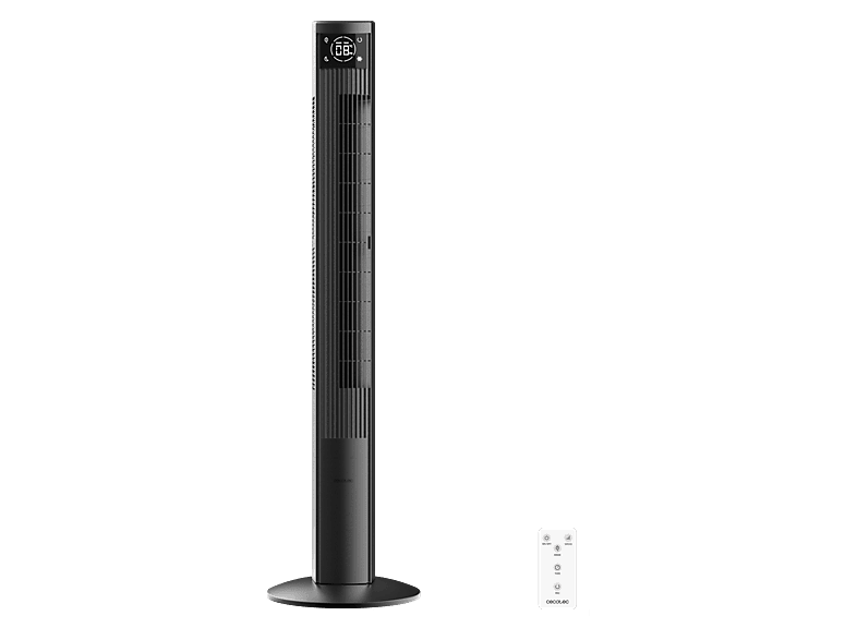 Ventilador de torre - Cecotec EnergySilence 9090 Skyline Ionic, Ionizador, Motor DC, oscilación 70º, Control táctil y remoto, Display digital, Negro