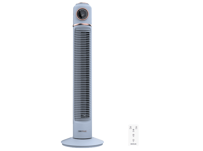 Ventilador de torre - Cecotec EnergySilence 1090 Skyline Retro Smart Blue, 40 W, Display LED, 3 velocidades y modos, Temporizador 12 h, Azul
