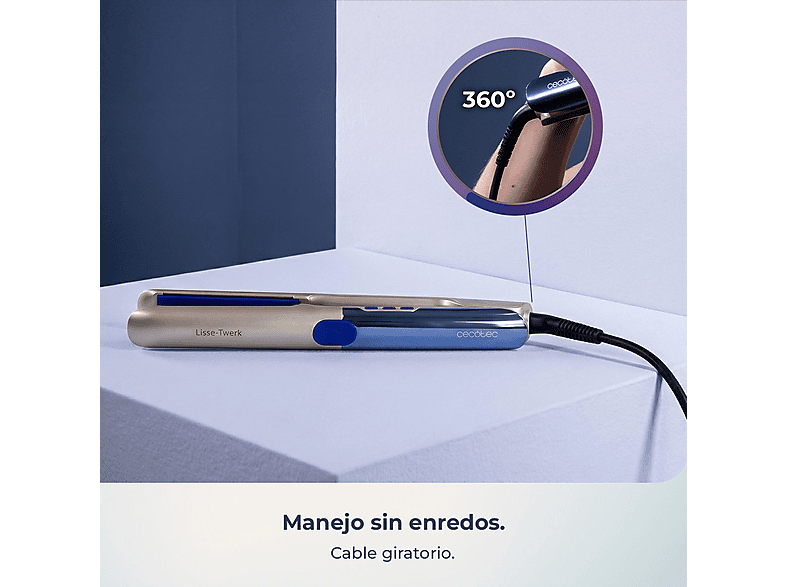 Plancha de pelo - Cecotec Lisse i-Twerk Pro Elite, Cerámica, Infrarrojos, Placas vibratorias, Iones, 160-230ºC, Cerámica y turmalina, Multicolor – imagen 2