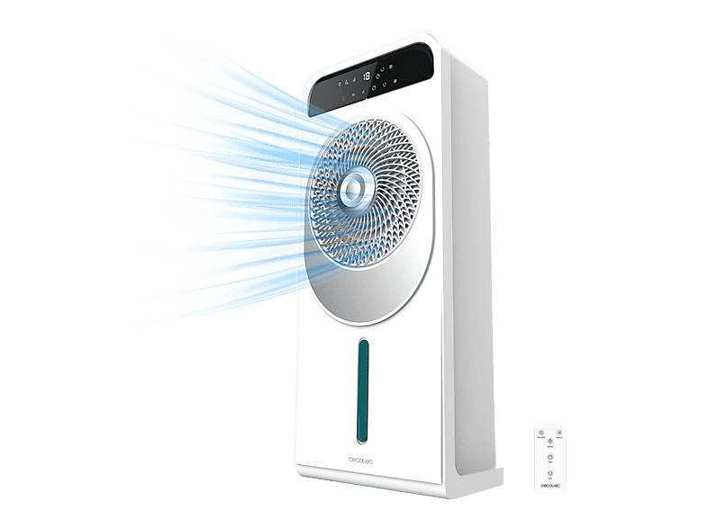 Climatizador evaporativo - Cecotec EnergySilence 5000 Cool Wave, 28 W, Depósito 5 L, 12 velocidades, 3 modos, oscilación 360º, Blanco