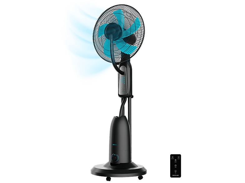 Ventilador de agua - Cecotec EnergySilence 490 Freshessence, 90 W, Depósito 2,8 L, 16” (40 cm), 5 aspas, mando a distancia, Negro