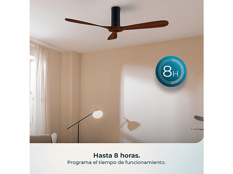 Ventilador de techo - Cecotec EnergySilence 5400 Classic Black&DarkWood, 40 Watt, 6, Negro y madera oscura – imagen 2