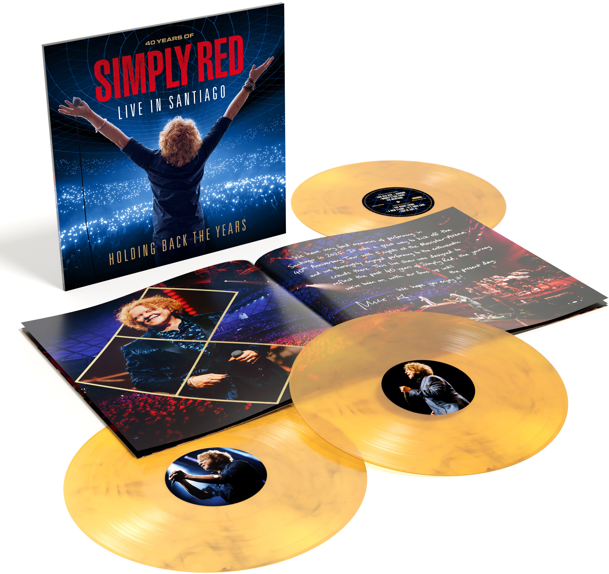 Simply Red - Holding Back The Years: Live In Santiago (Yellow Marble Vinyl) (Vinyl LP (nagylemez))