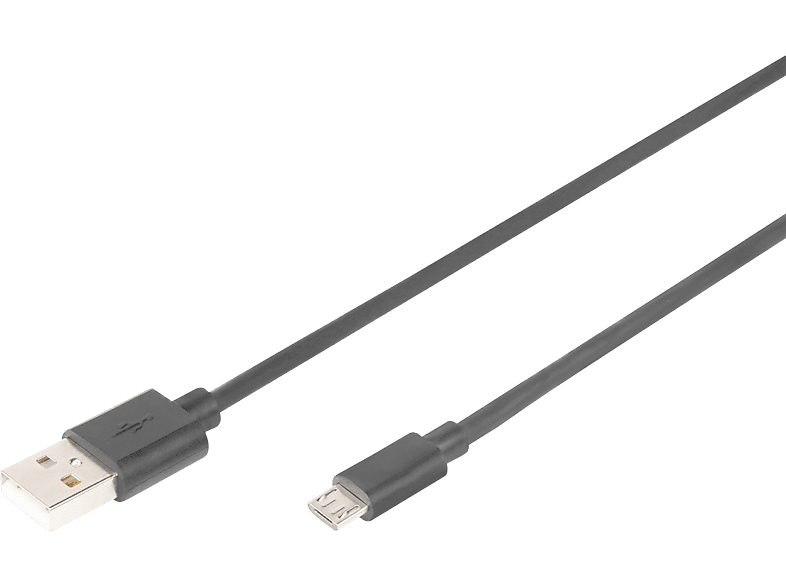 ASSMANN digitUS USB-A auf Micro-B Anschlusskabel, 1m, Schwarz; USB-Kabel
