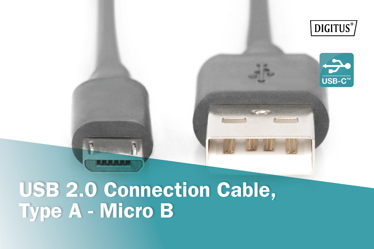 USB-A und Micro-B Stecker von Ladekabeln auf weißem Hintergrund.