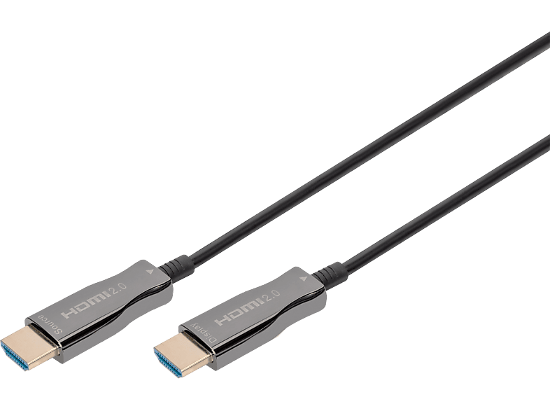 DIGITUS HDMI AOC Hybrid Glasfaserkabel, UHD 4K, 20 m, Schwarz; Glasfaserkabel----Glasfaserkabel