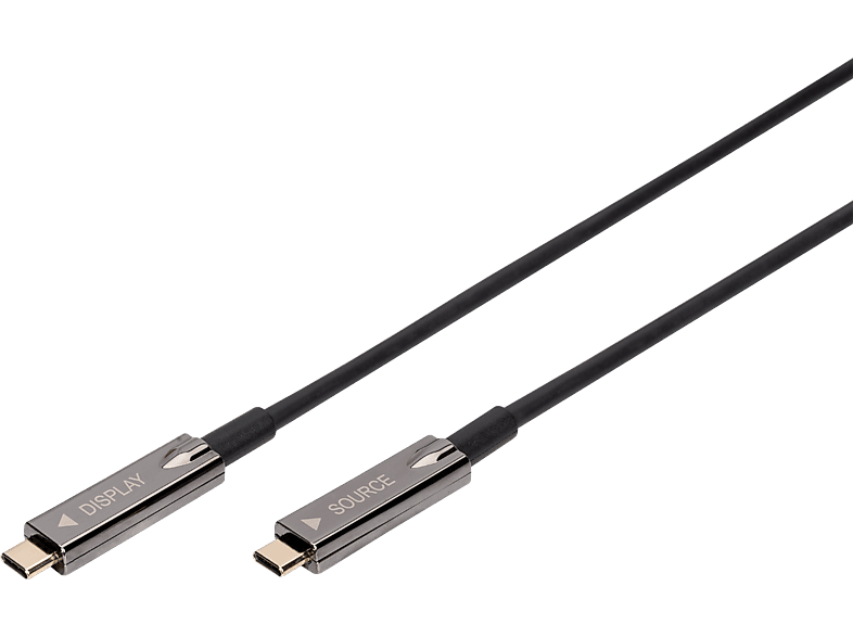 DIGITUS USB-C auf USB-C AOC AV-Kabel, UHD 4K / 60 Hz, 15 m, Schwarz; USB-C AV-Kabel----USB-C AV-Kabel