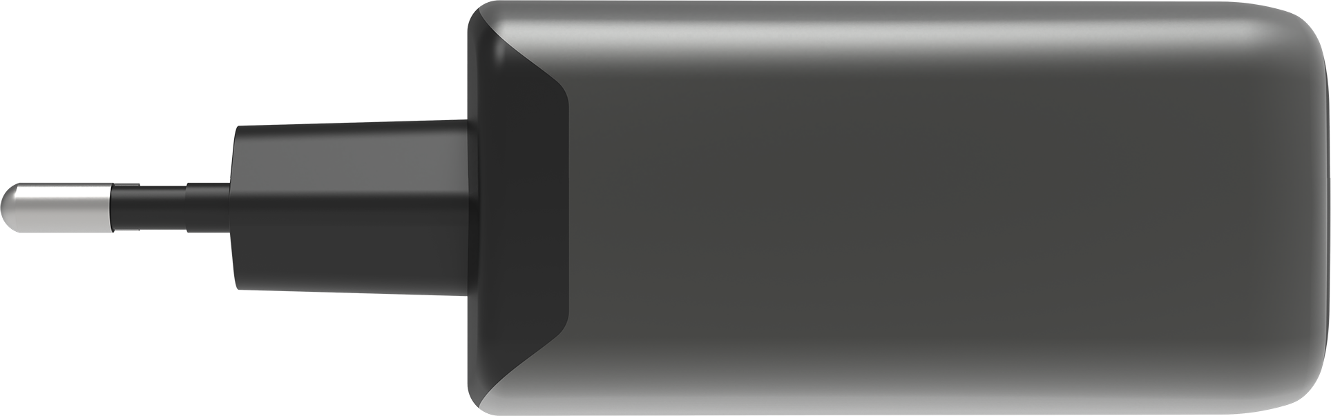 Une prise de charge USB noire avec une pointe argentée.
