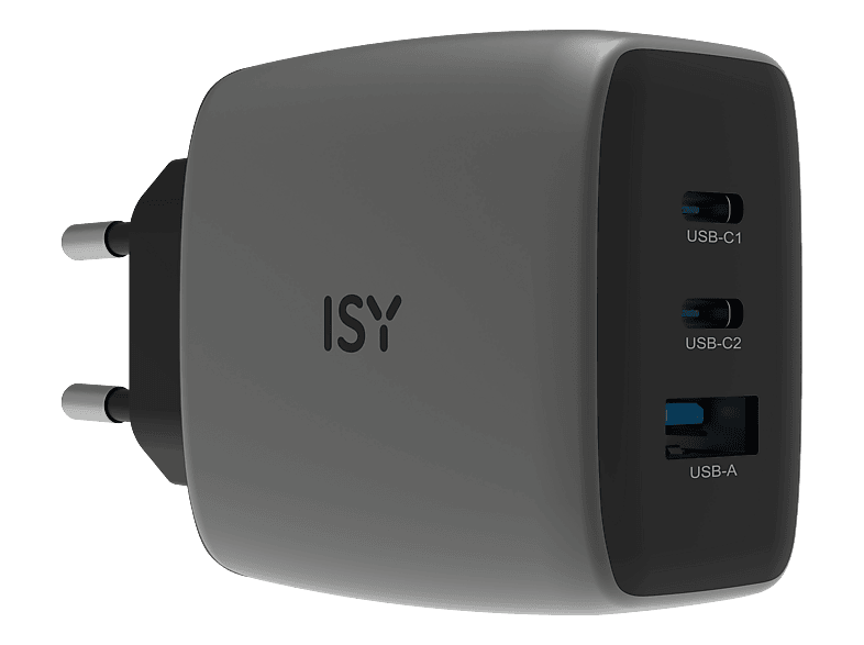 ISY IAC-7065 PD GaN Ladegerät Universal, 100 - 240 V 65 W, Grau