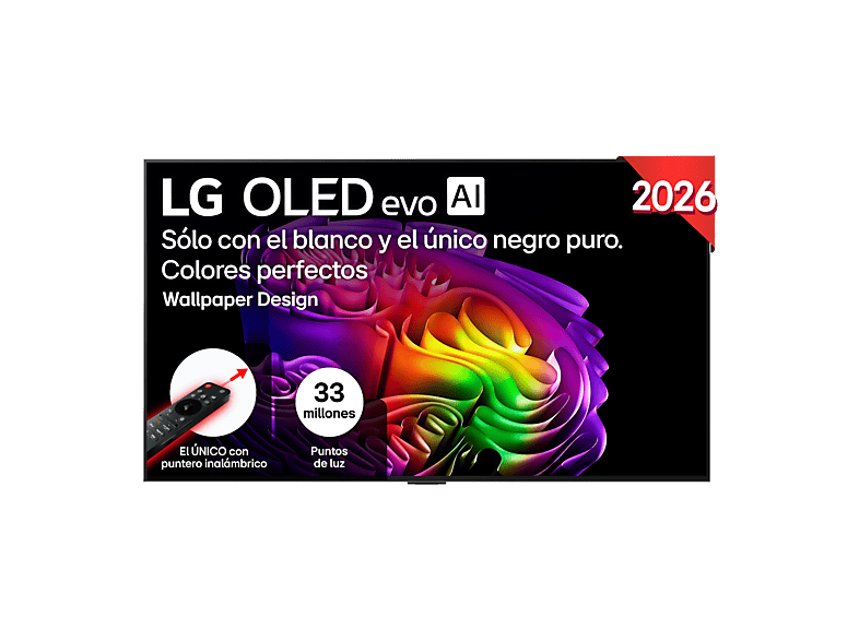 TV OLED 55" - LG OLED55G64LW, 4K, Procesador Inteligente α11 AI Processor 4K Gen3, Smart TV, DVB-T2 (H.265), Gallery Design, Negro