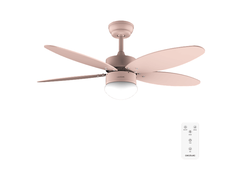 Ventilador de techo - Cecotec EnergySilence Aero 4260 Full Orange, Luz LED 3 colores, Mando, 6 velocidades, Aspas reversibles, Temporizador, Naranja
