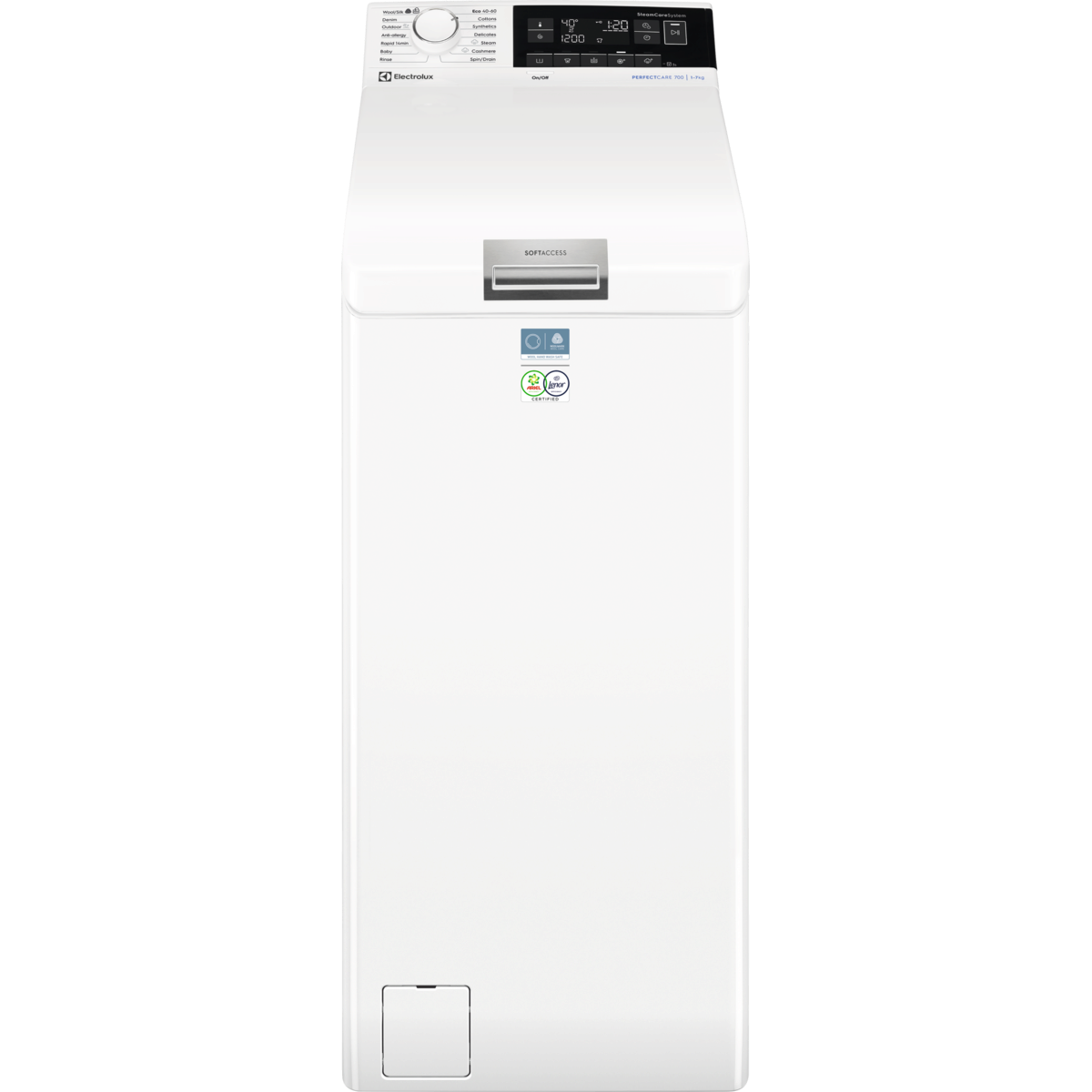 ELECTROLUX EW7T3372E Felültöltős gőzmosógép, 7 kg, 1300 f/p., Ökoinverter, Antiallergén mosóprogram