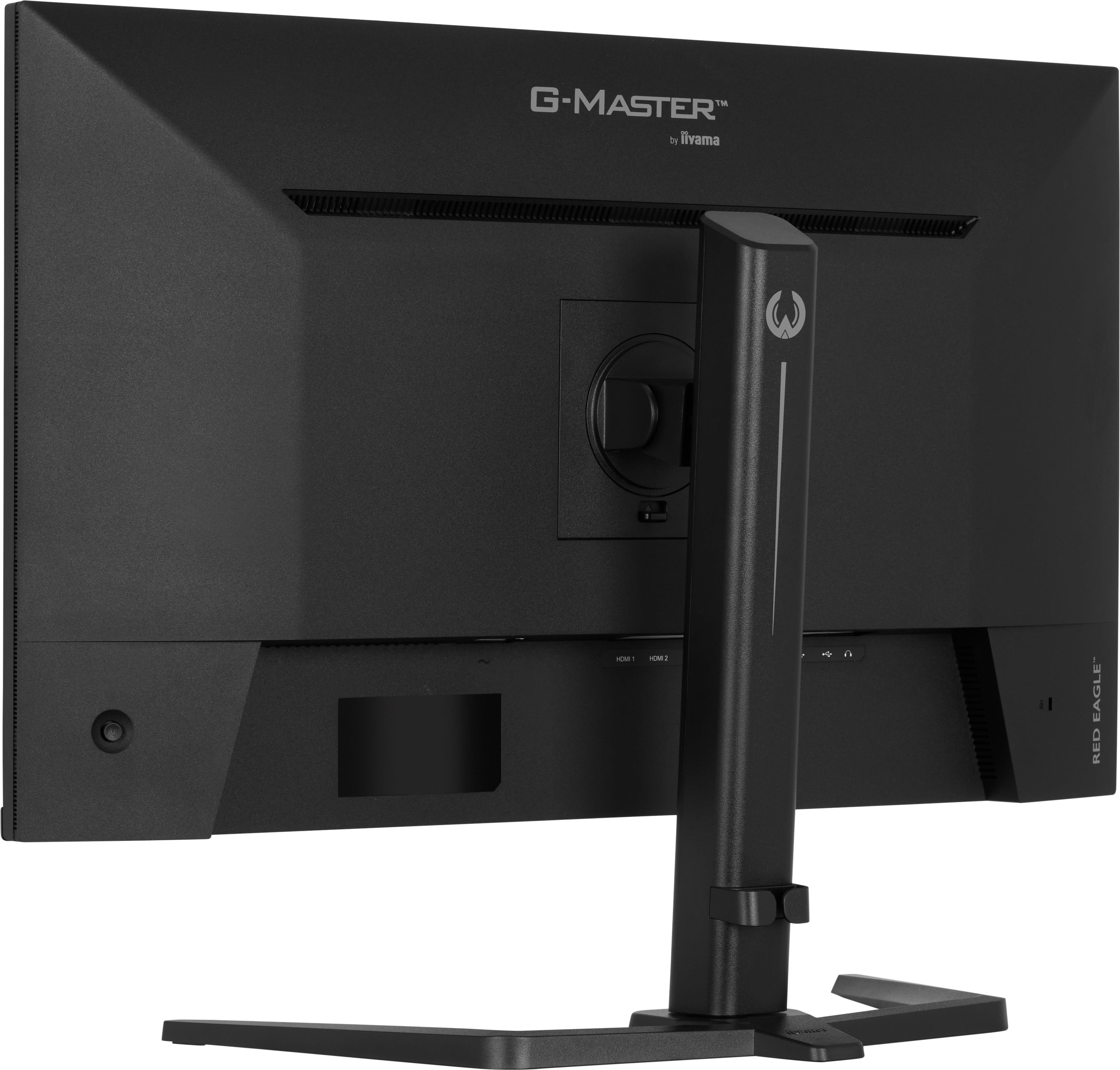Tył czarnego monitora z logo G-MASTER i portami takimi jak HDMI 1 i HDMI 2.