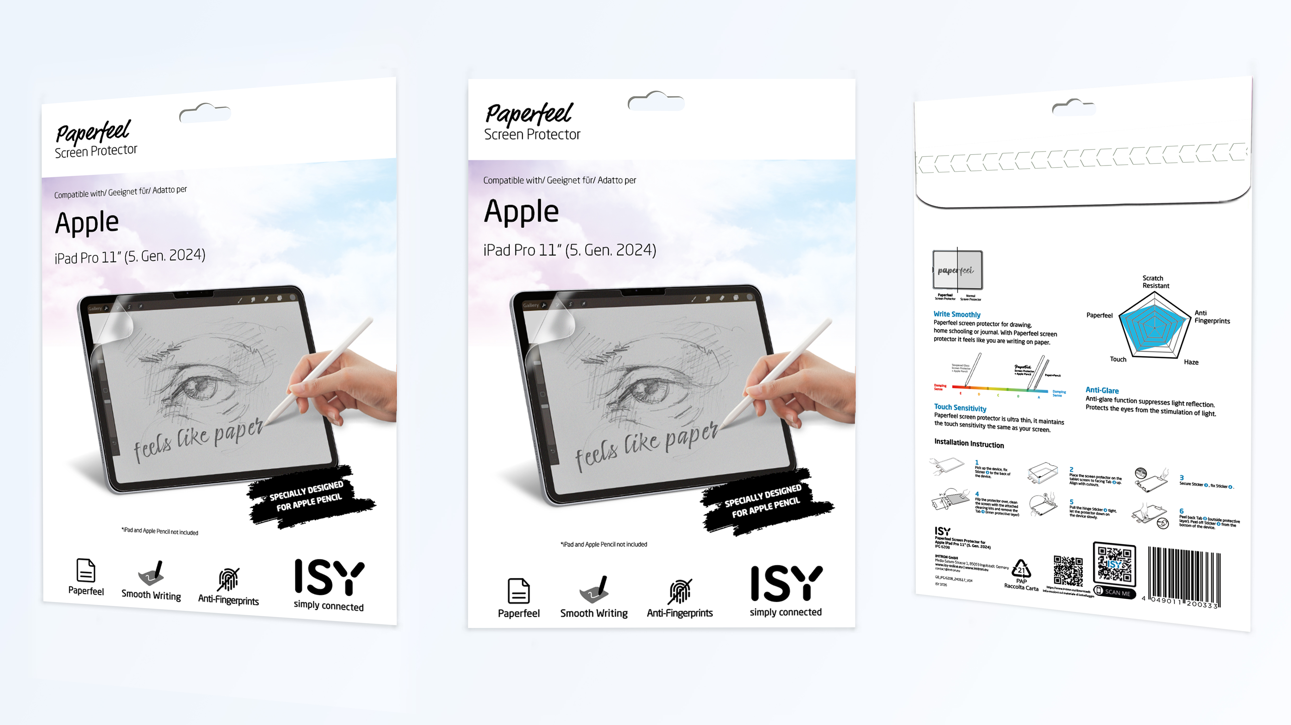 Csomagolás Paperfeel képernyővédő fóliához iPad Pro 11" (5. gen. 2024).