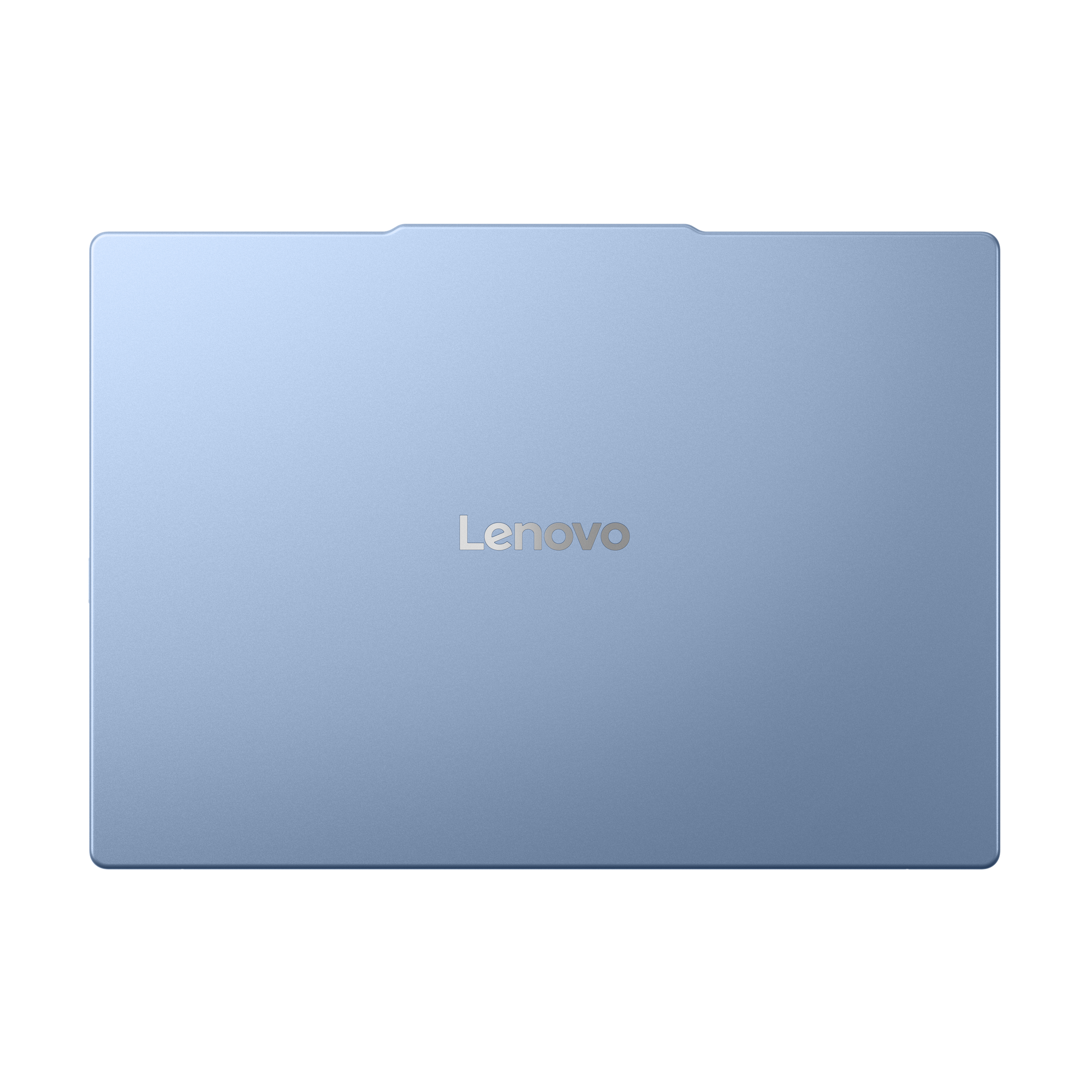 Zárt, kék Lenovo laptop, közepén a logóval.