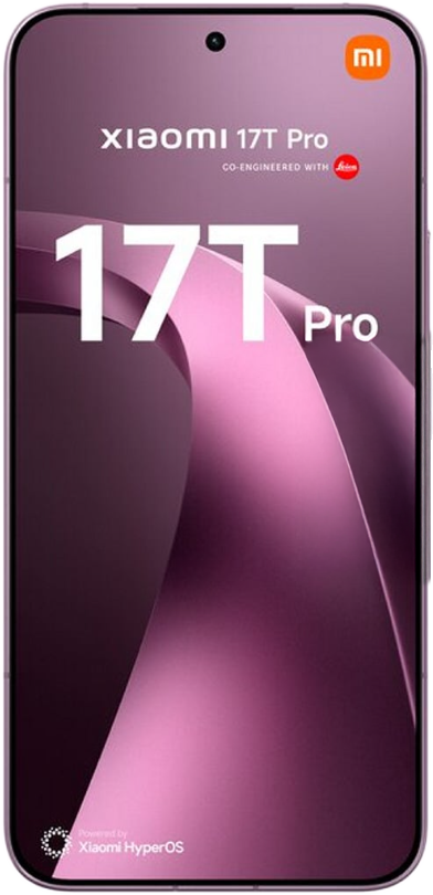 Lila Xiaomi 17T Pro okostelefon Leica logóval és Xiaomi HyperOS-szel.