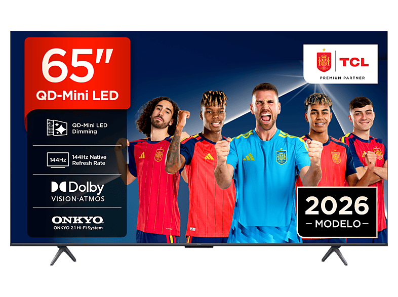 TV QD-Mini LED 65" - TCL 65P8L, UHD 4K, AiPQ Pro Processor, Smart TV, DVB-T2, Negro