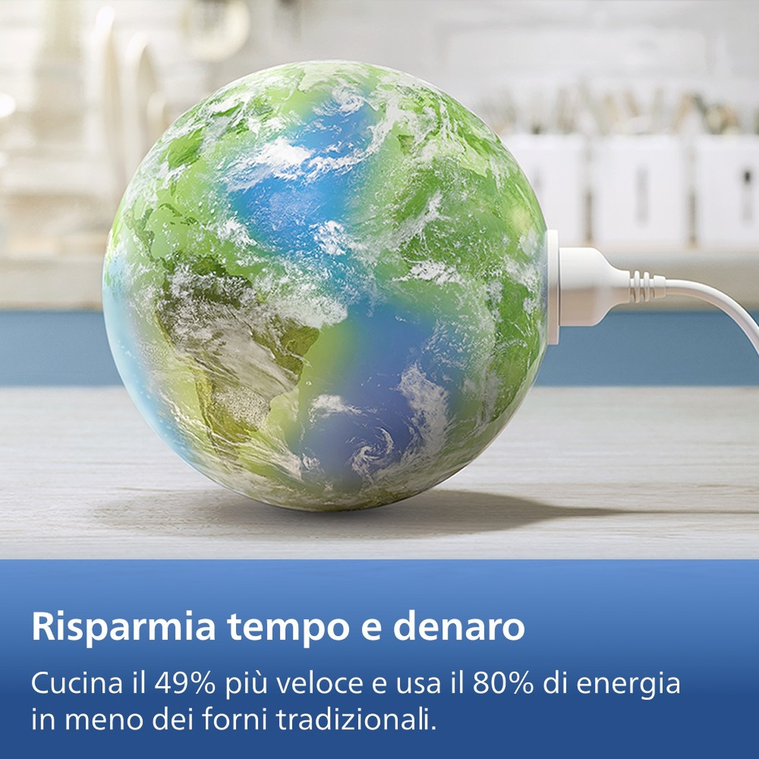 La Terra è collegata a una presa elettrica. Gli elettrodomestici fanno risparmiare tempo e denaro.