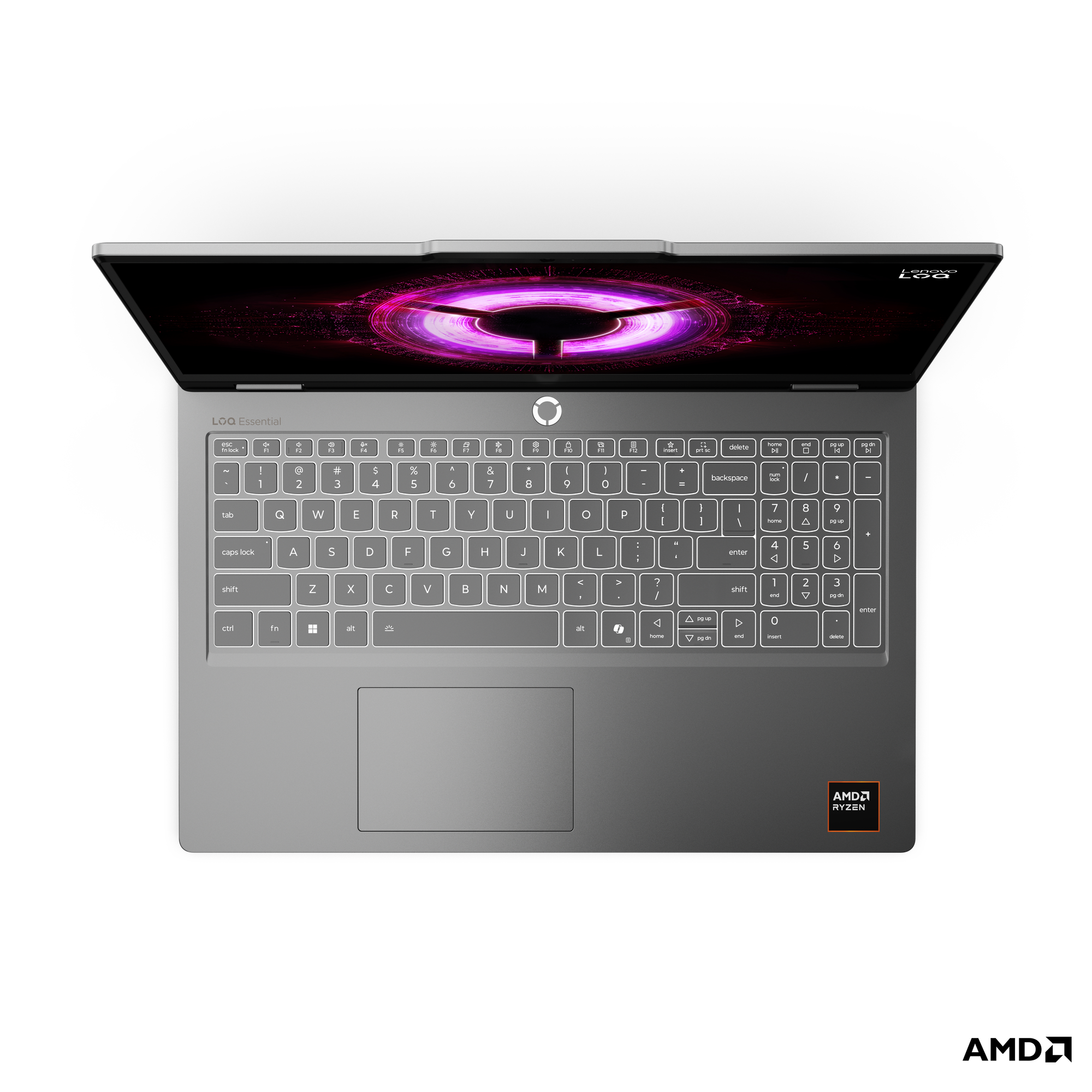 Ekranında pembe dairesel grafik gösteren açık gümüş renkli bir dizüstü bilgisayar.