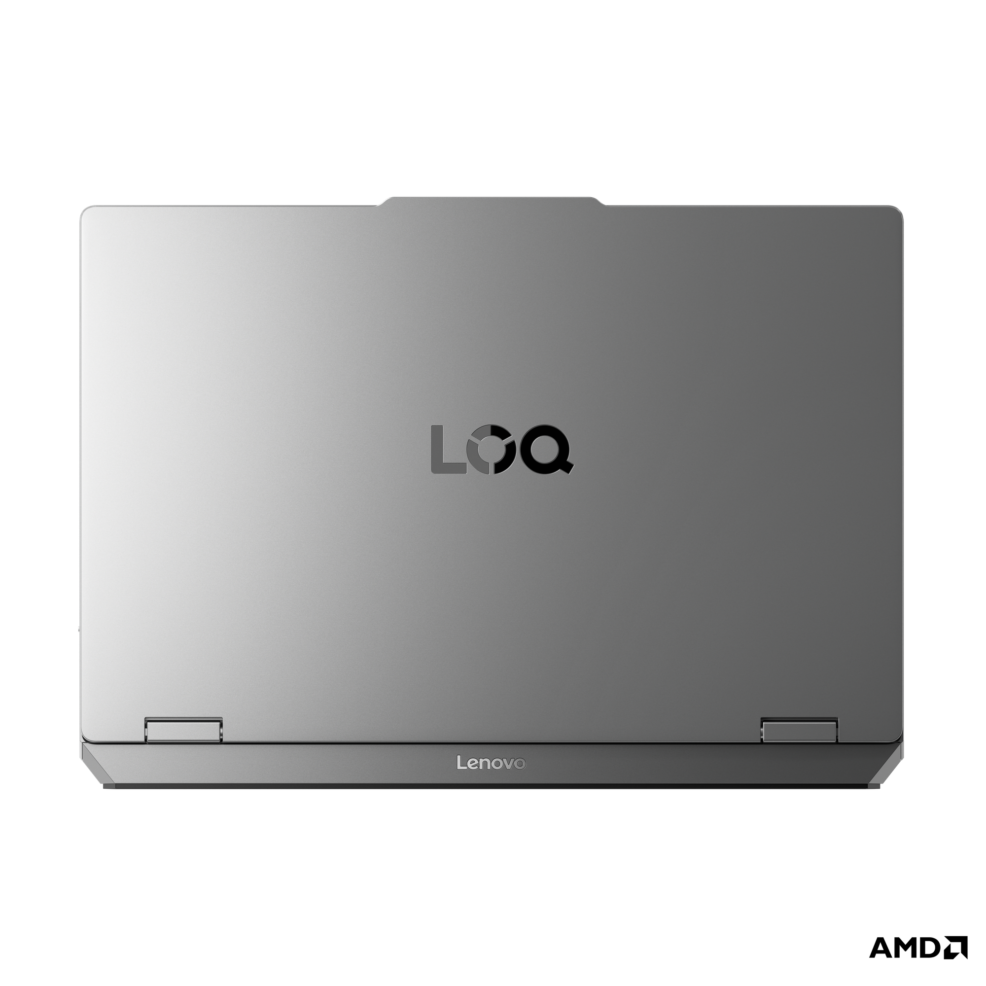 LOQ logolu kapalı gümüş Lenovo dizüstü bilgisayar.