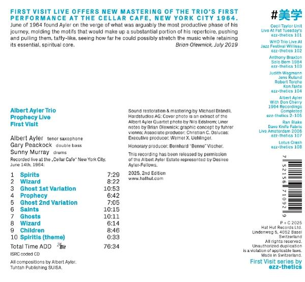 Albumcover mit Titel, Musikern und Trackliste. Enthält Details zu Live-Aufnahme.