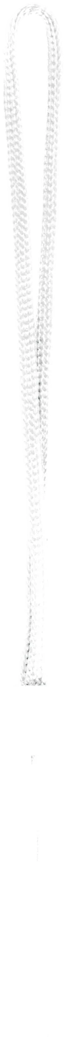Un cordon blanc tressé avec une boucle à une extrémité et un fermoir.