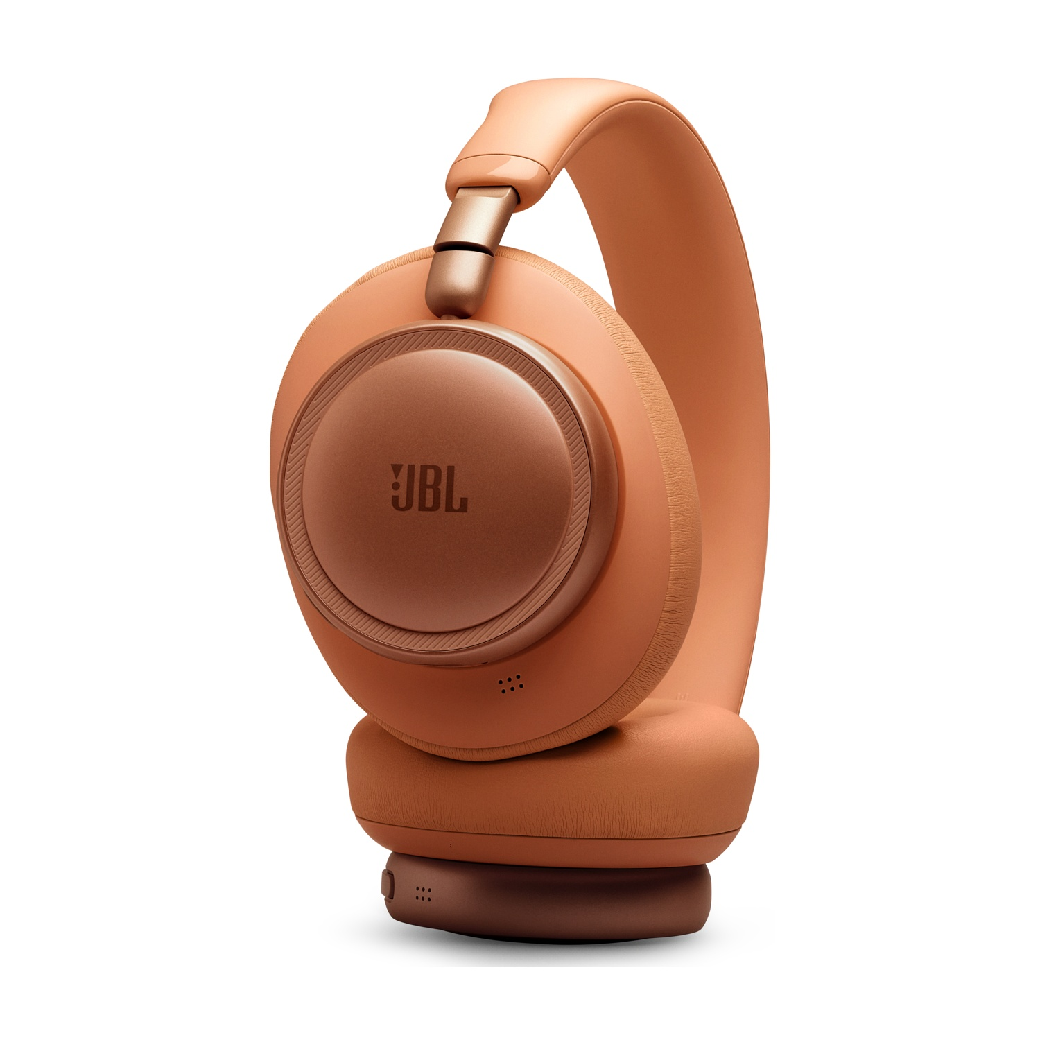 Cuffie JBL arancioni con accenti color rame su sfondo bianco.