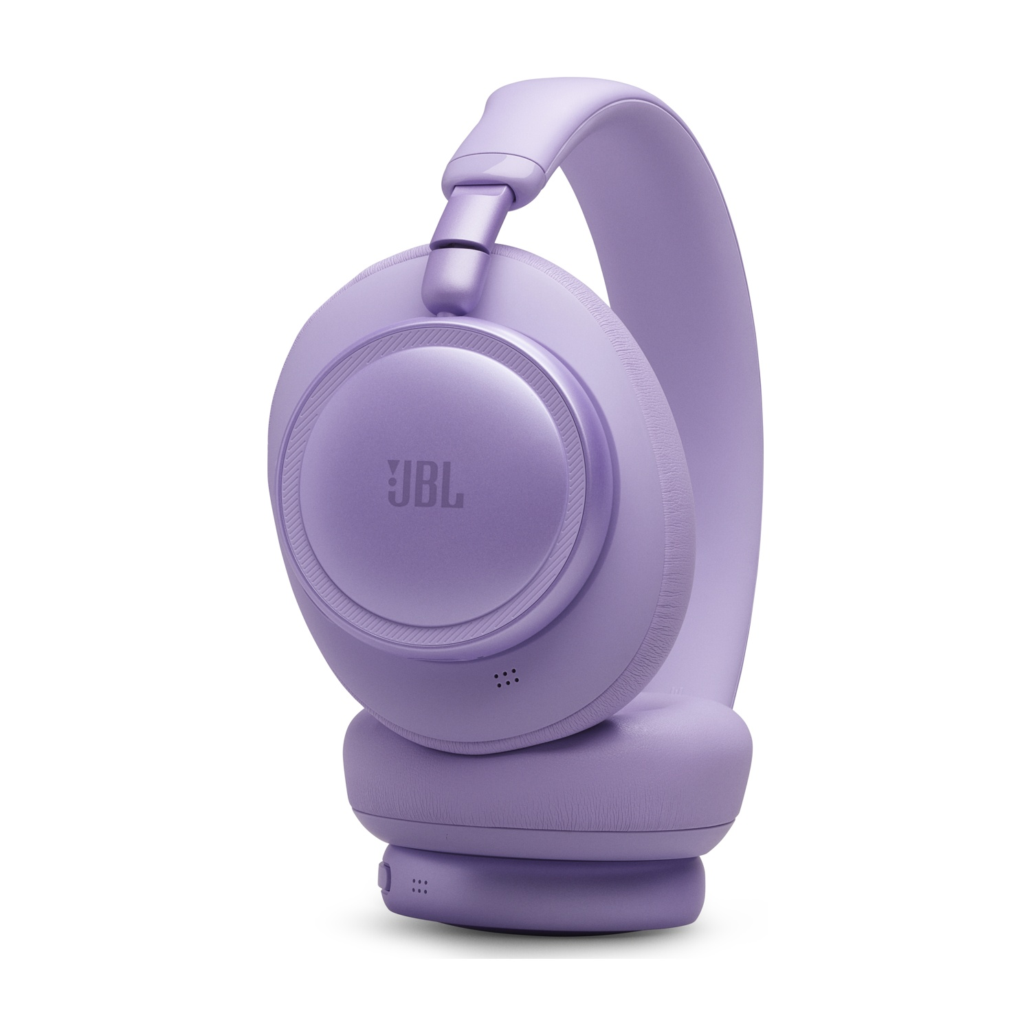 Cuffie JBL viola con padiglioni imbottiti e archetto regolabile.