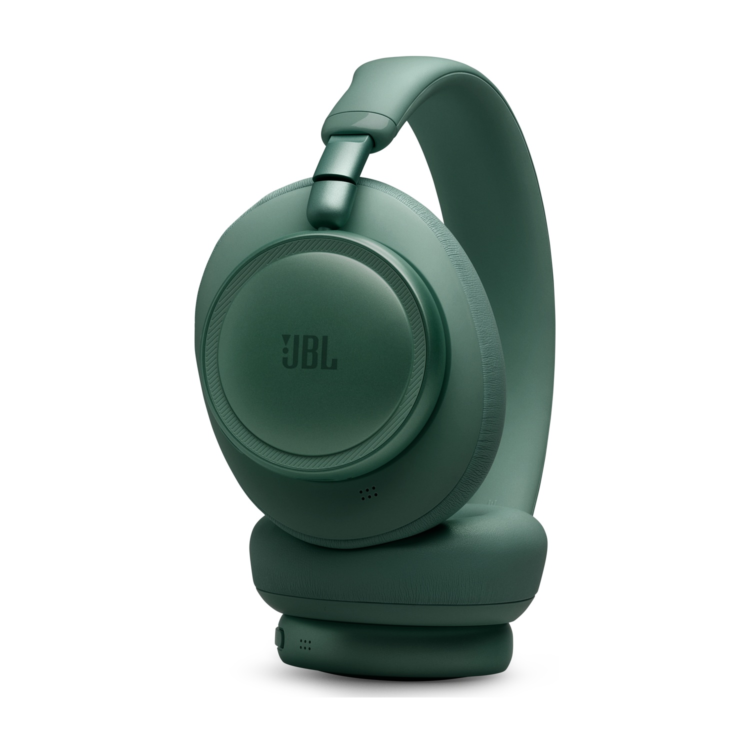 Cuffie JBL verdi con archetto e padiglioni su sfondo bianco.