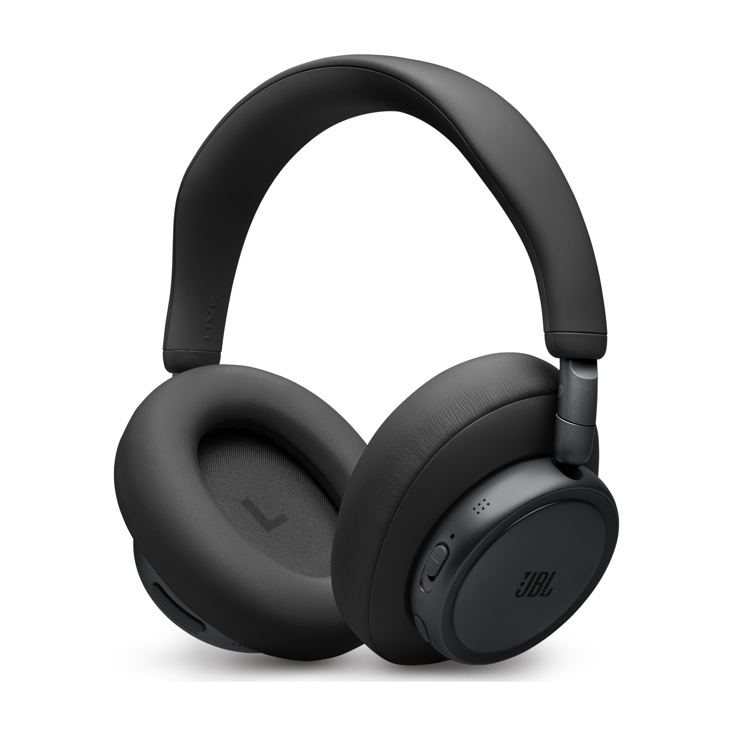 Cuffie JBL nere con padiglioni circumaurali e archetto imbottito.