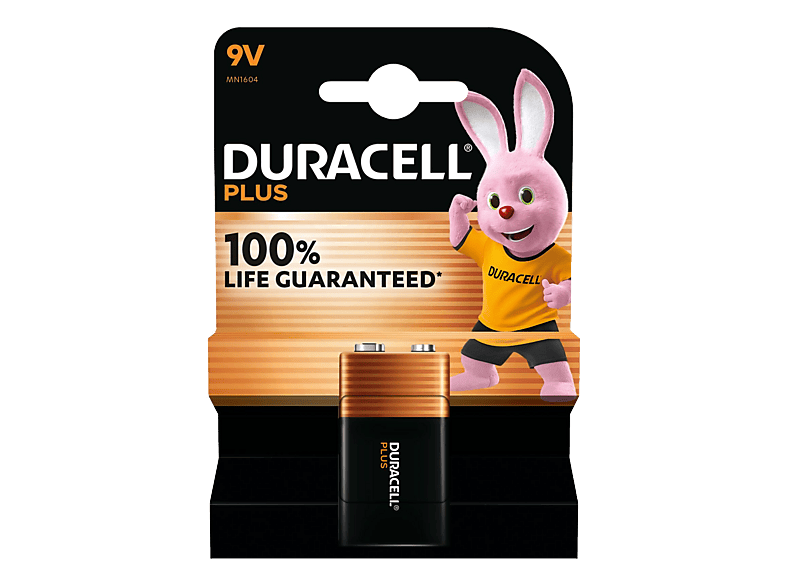 DURACELL Plus MN1604 9V/6LR61 K1 - Batterie (Schwarz/Kupfer)