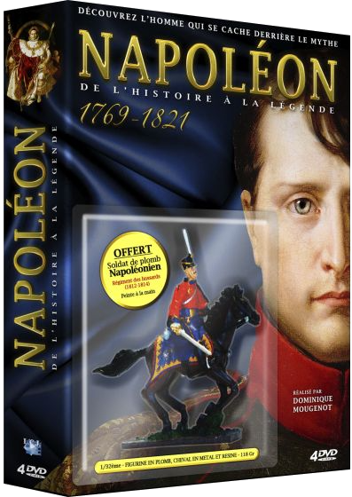 Couverture DVD Napoléon, avec figurine de soldat en plomb offerte.