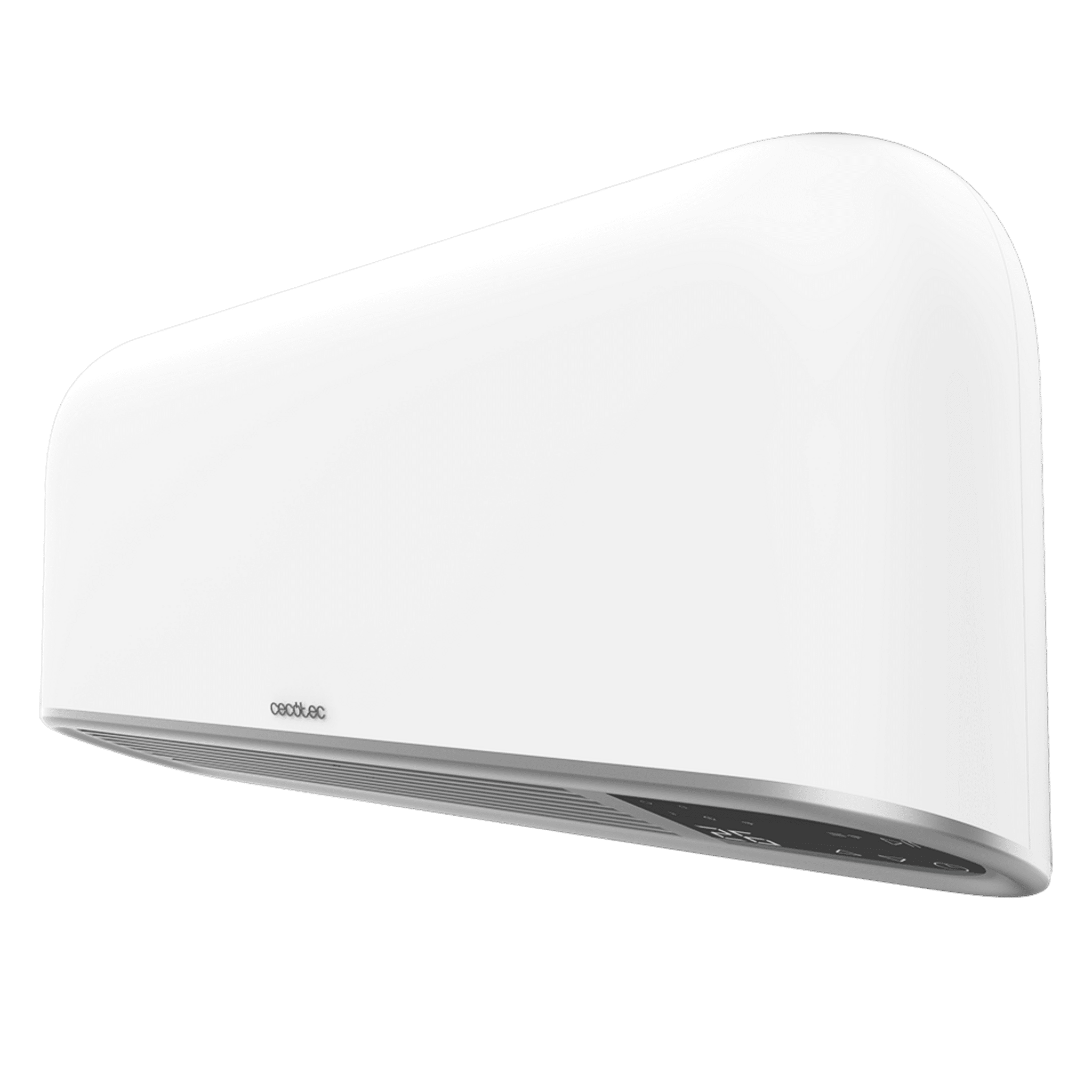 Un calentador blanco con logo CECOTEC y pantalla digital.
