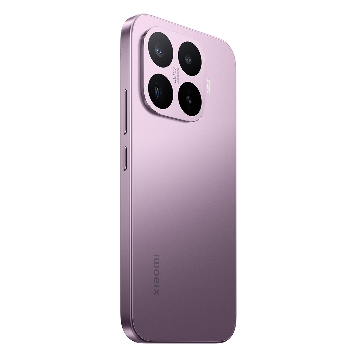 Leica kameralı mor akıllı telefon, Xiaomi logosu.