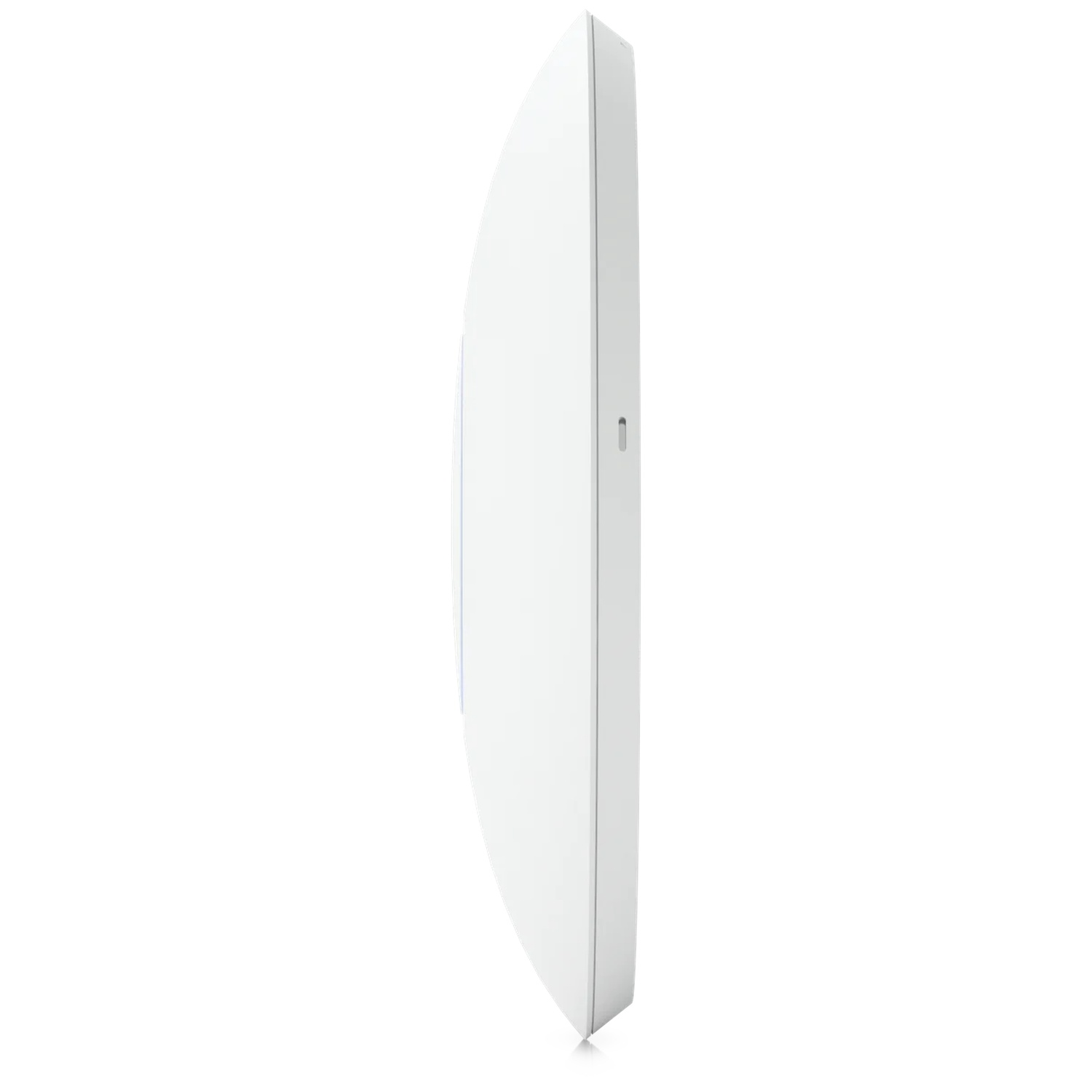 A white, round wall light with a narrow, blue light strip.
