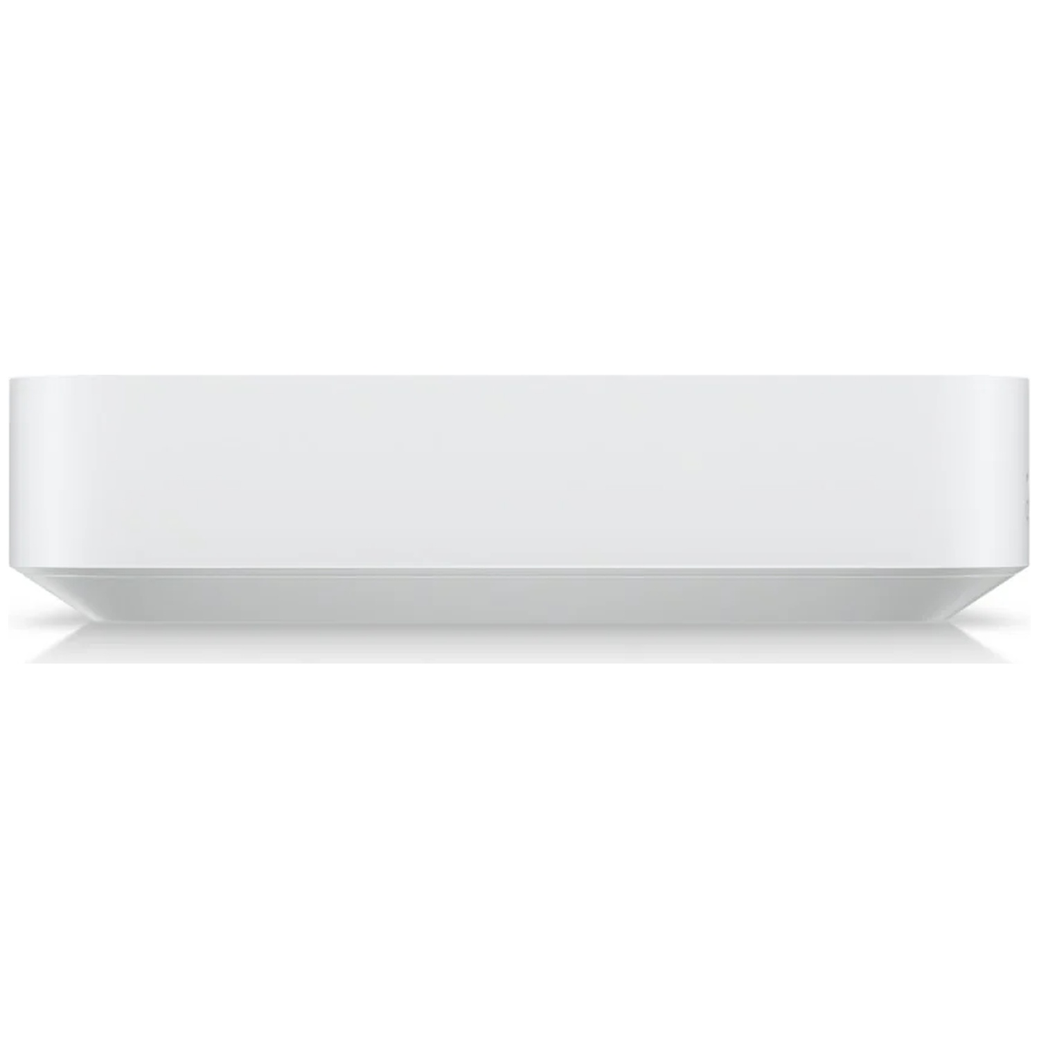 Un appareil blanc et rectangulaire aux bords arrondis sur fond blanc.