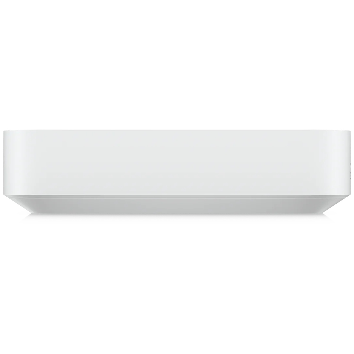 Un appareil blanc rectangulaire aux bords arrondis sur fond blanc.