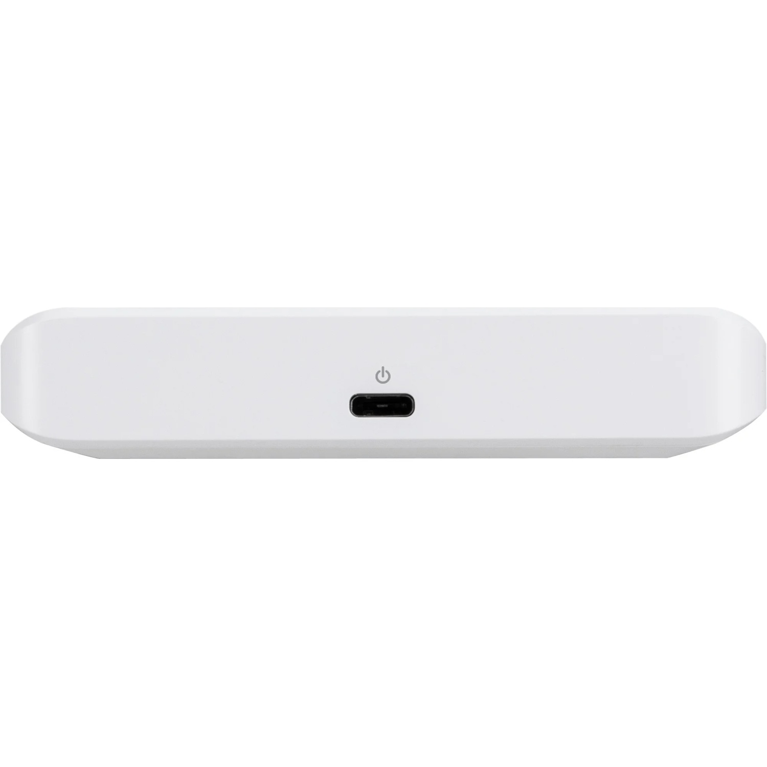 Boîte blanche avec port USB-C et symbole d'alimentation.