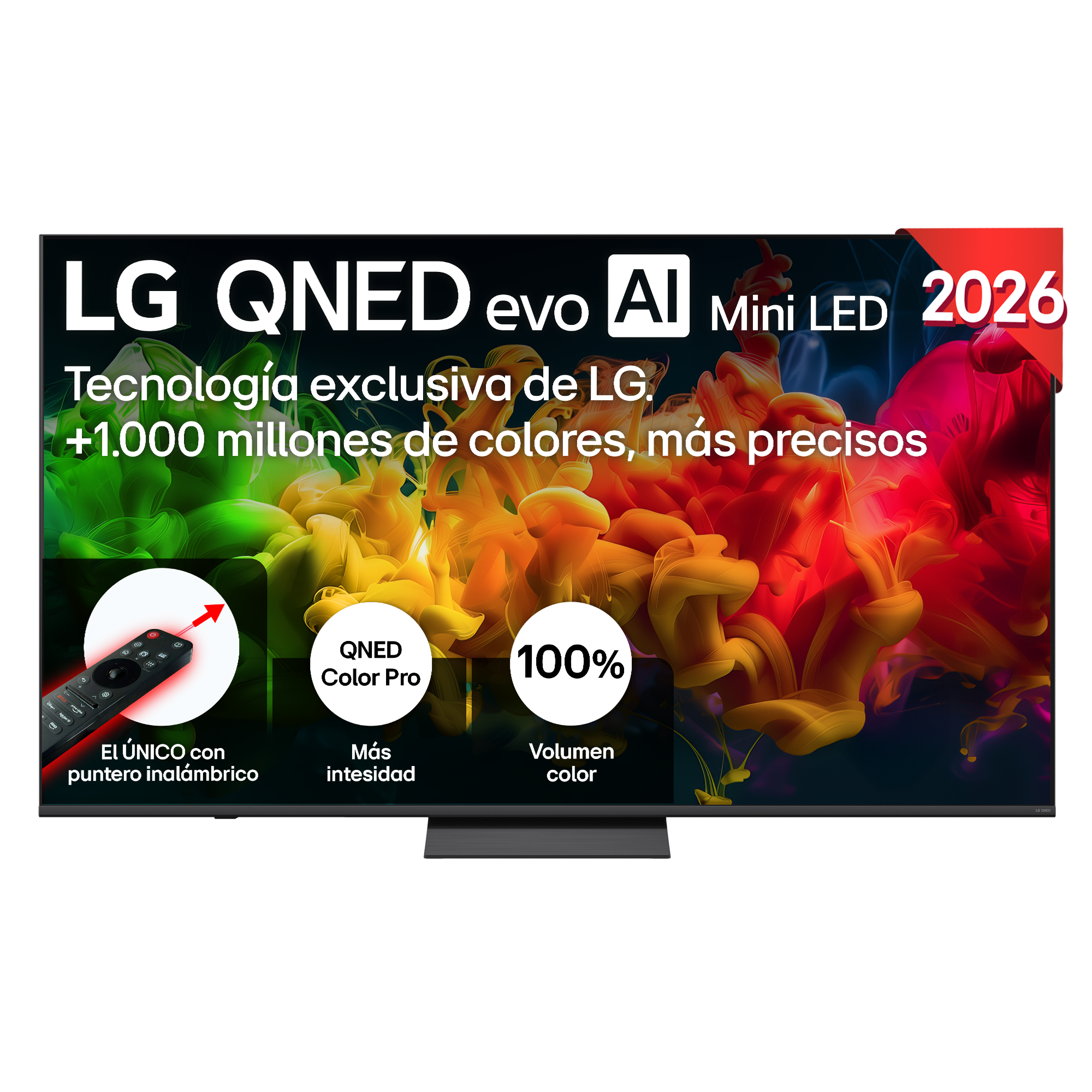 TV LG QNED evo AI Mini LED 2026 con más de mil millones de colores.