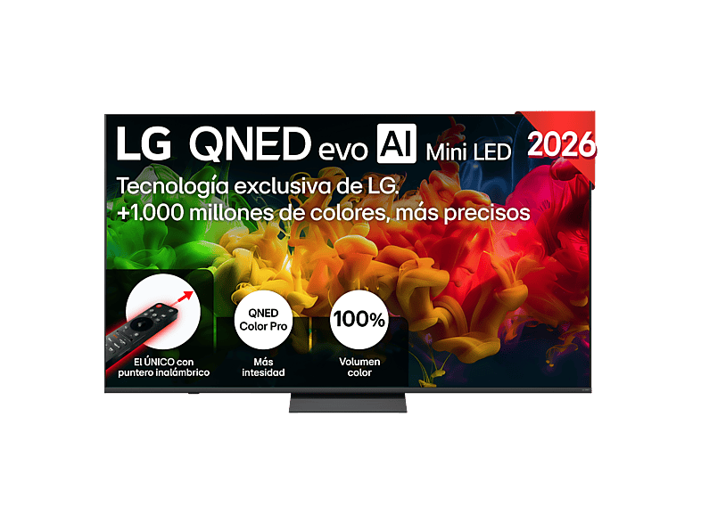 TV QNED Mini LED 75" - LG 75QNED81B6A, UHD 4K, Procesador Inteligente α7 AI Processor 4K Gen9, Smart TV, DVB-T2 (H.265), Negro