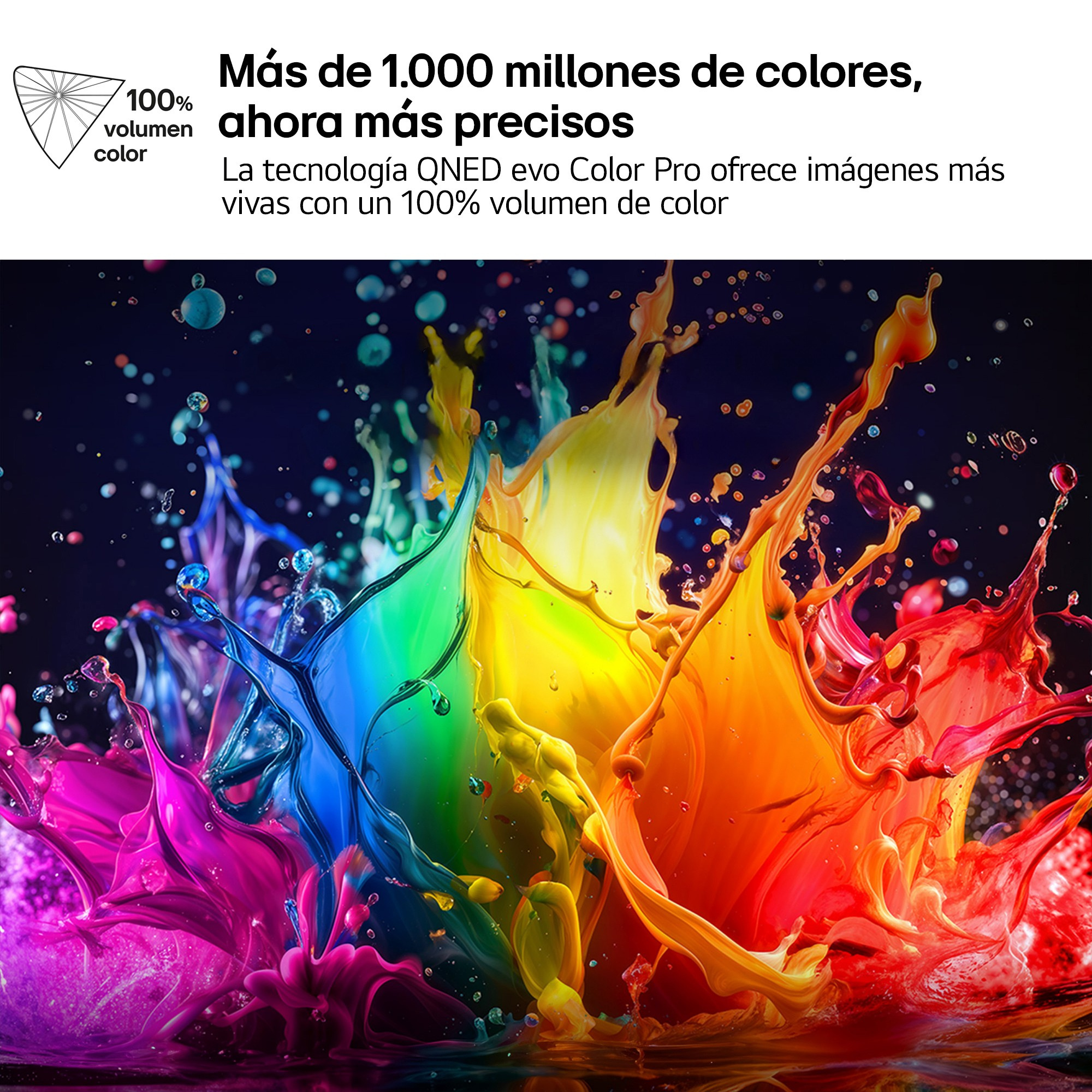 Salpicadura de pintura líquida en colores del arcoíris sobre fondo oscuro.