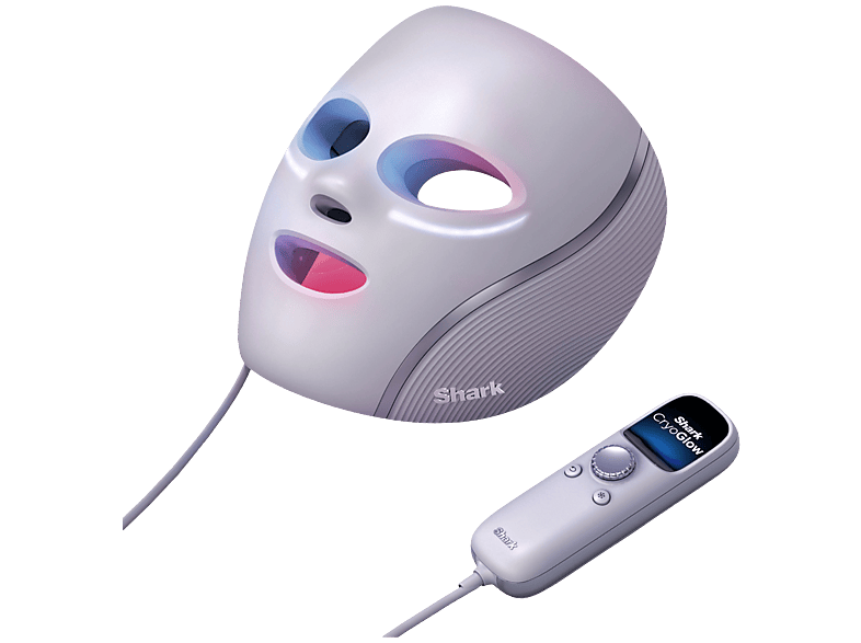 Máscara LED - Shark CryoGlow FW312EUPL, Para Cara, 35W, Luz Roja + Azul, Tecnología iQLED, Correa Ajustable, Lila