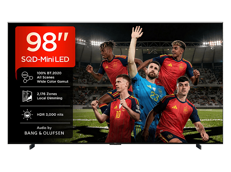 TV QD-Mini LED 98" - TCL 98C7L, UHD 4K, MT9653, Smart TV,DVB-T2 (H.265), HDR 3000 nits, Dolby Vision y Atmos, Negro