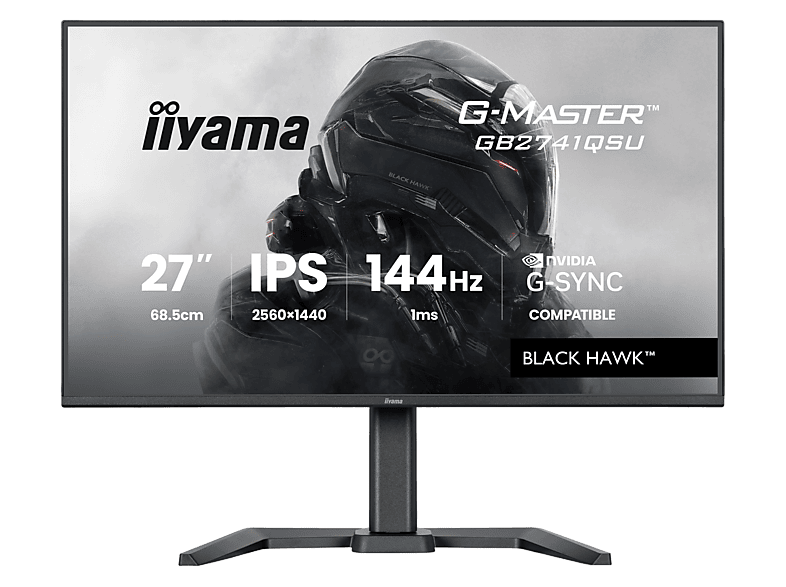 Monitor IIYAMA G-Master GB2741QSU-B1 Black Hawk 27 WQHD IPS 1ms 144Hz Flicker free G-Sync Czarny