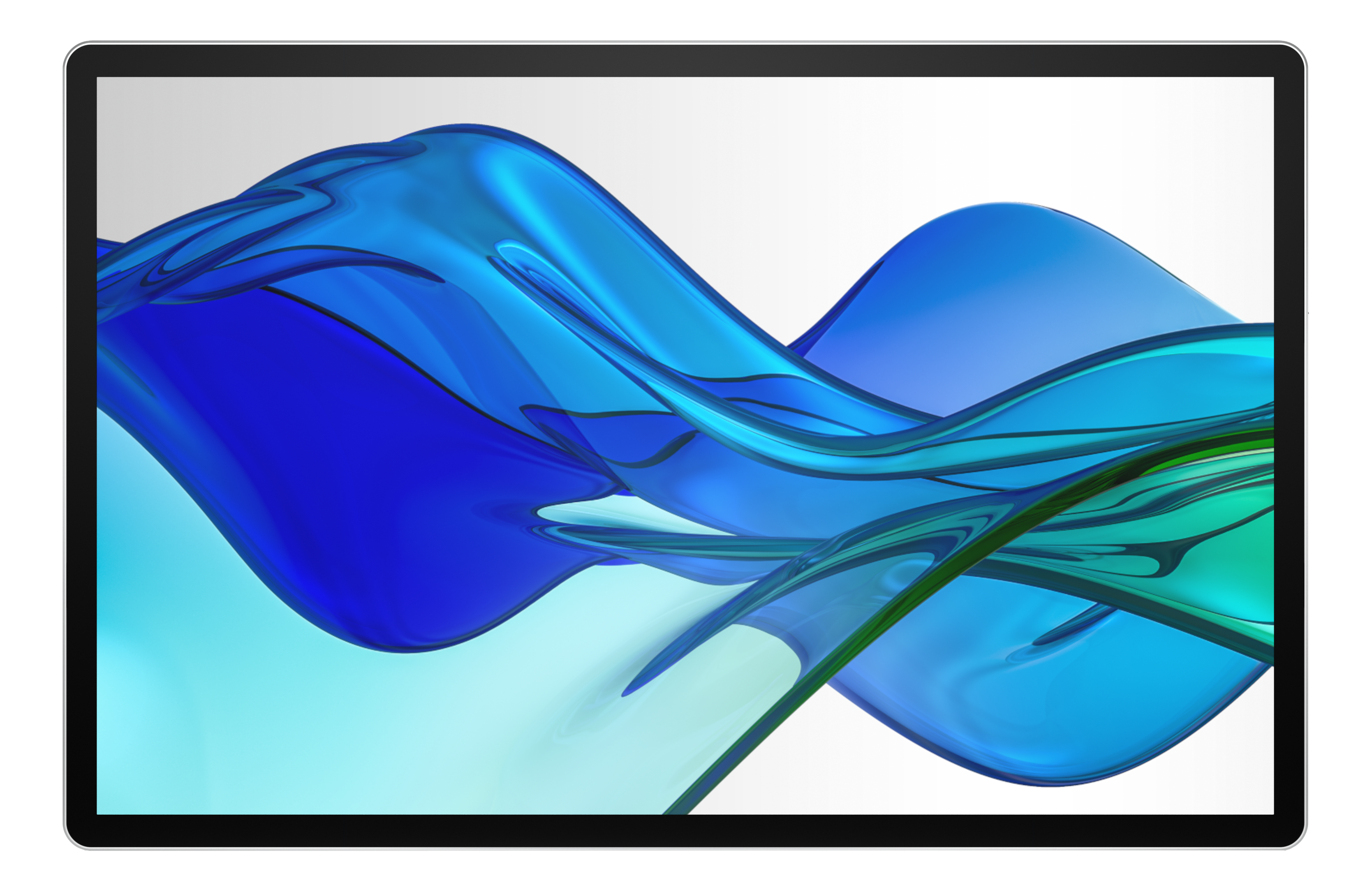 Motif abstrait de formes bleues et sarcelle fluides sur fond clair.
