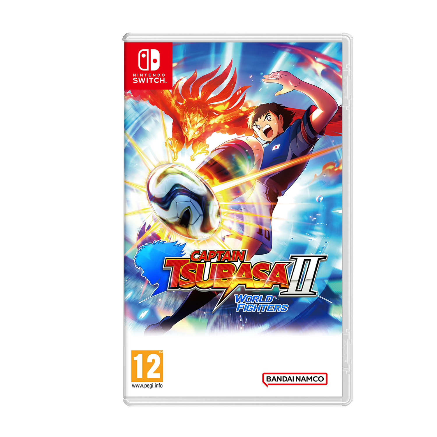 Copertina del gioco Captain Tsubasa II: World Fighters per Nintendo Switch, Tsubasa in azione.