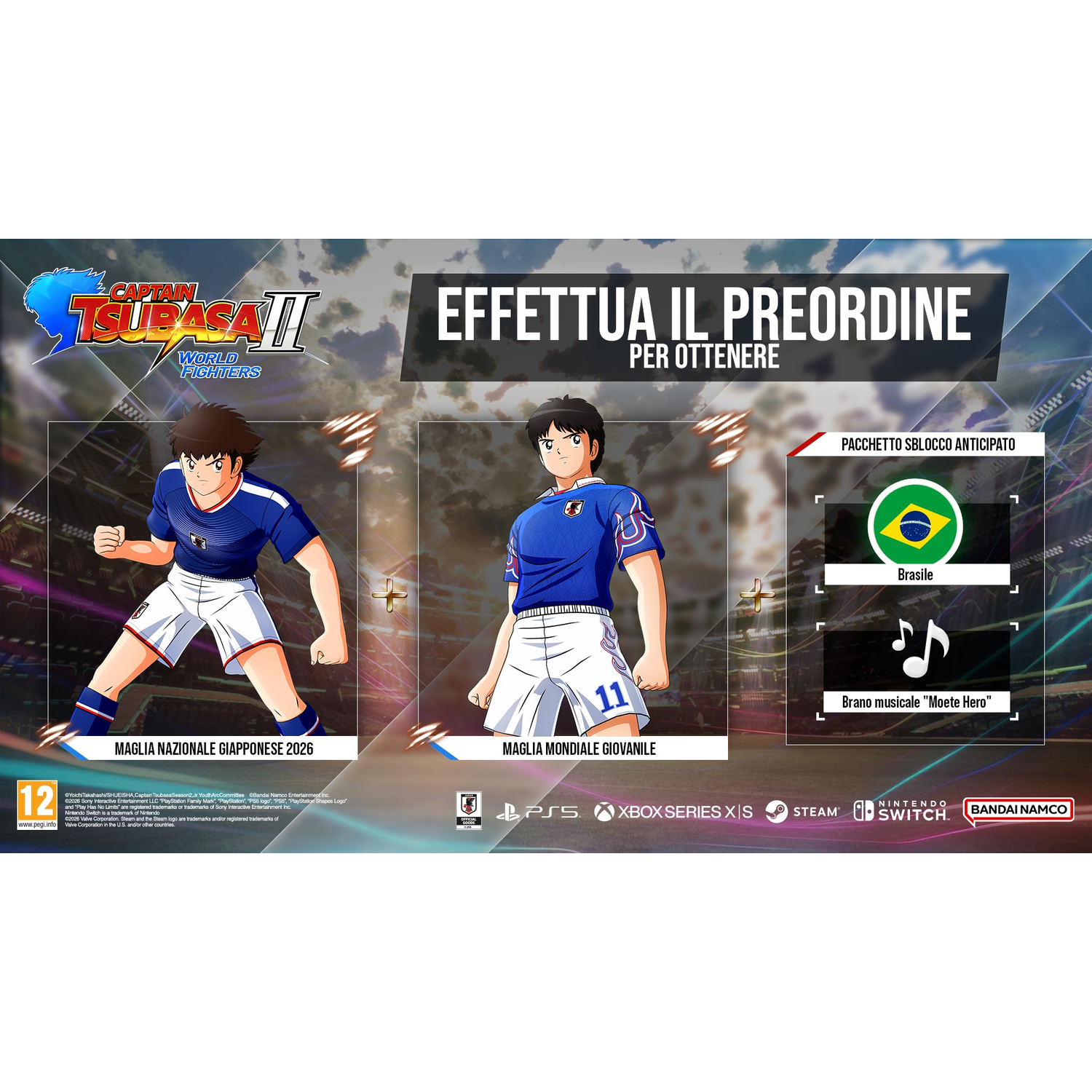 Captain Tsubasa II WF: Bonus preordine con maglie e musica.